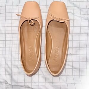 Aeyde Ballet Flats in Soft Peach